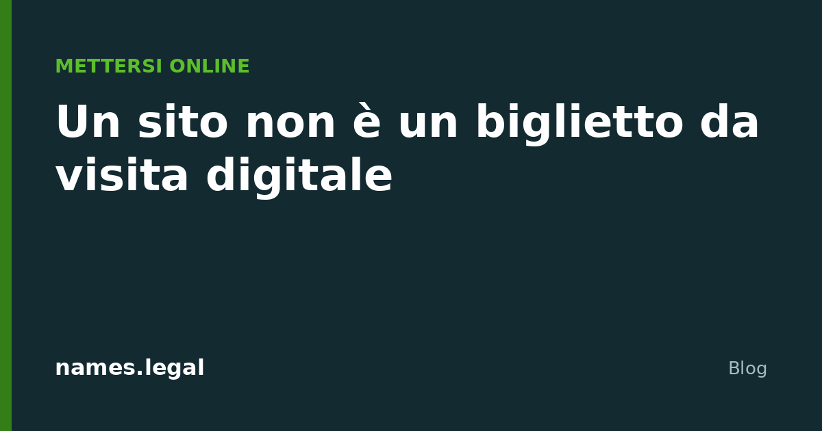 Um site não é um cartão de visita digital